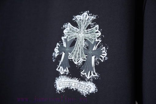 Chrome Hearte 25SS Early Spring New Graffiti Hand-painted Cross Print Short Sleeved ShirtLight zfazaf7n - Image 6