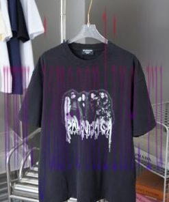 Balenciaga 25SS Early Spring New Collection With Distressed Printed Short SleevesLight Luxury F 941w0awj