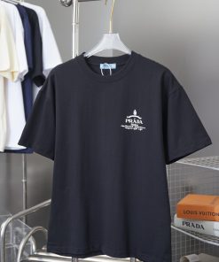 Prada 25SS Early Spring New Classic Letter Accessory Printed Short Sleeved ShirtLight Luxury Fa e5fg432j