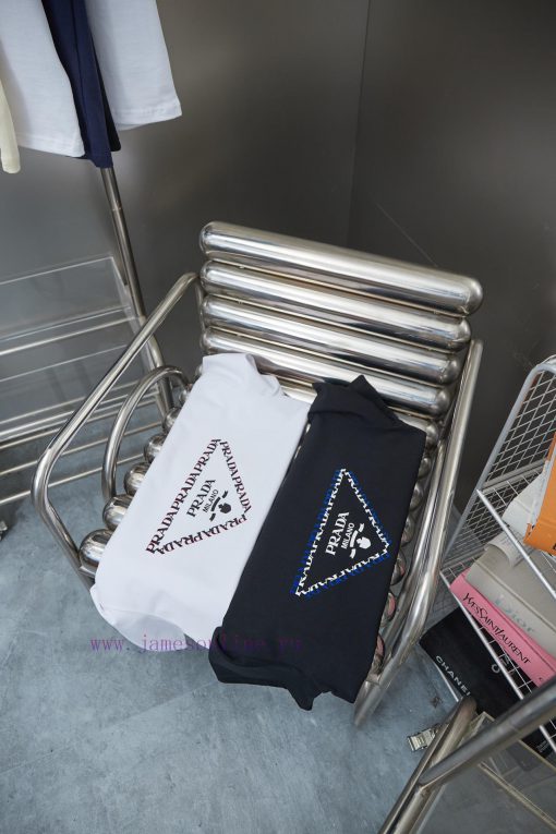 Prada 25SS Early Spring New Classic Letter Printed Short Sleeved ShirtLight Luxury Fashion Is A f6dkc2dm - Image 10