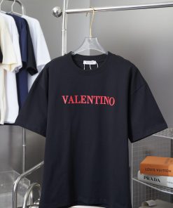 Valentino 25SS Early Spring New 3D Thick Plate Wajiao Letter Logo Printed Short SleeveLight Lux c0cbg023