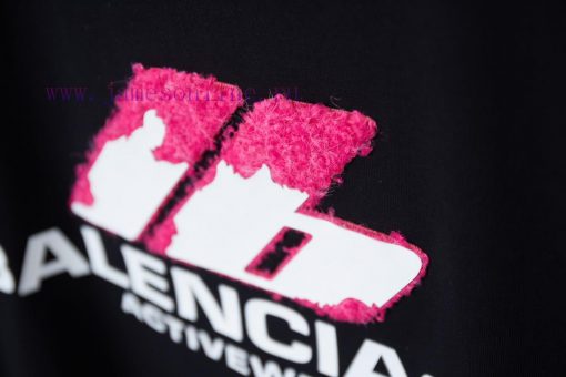 Balenciaga 25SS Early Spring New Fur Patch Fabric Frog Glue Logo Hot Pressed Short Sleeved Shir tu8qamil - Image 8