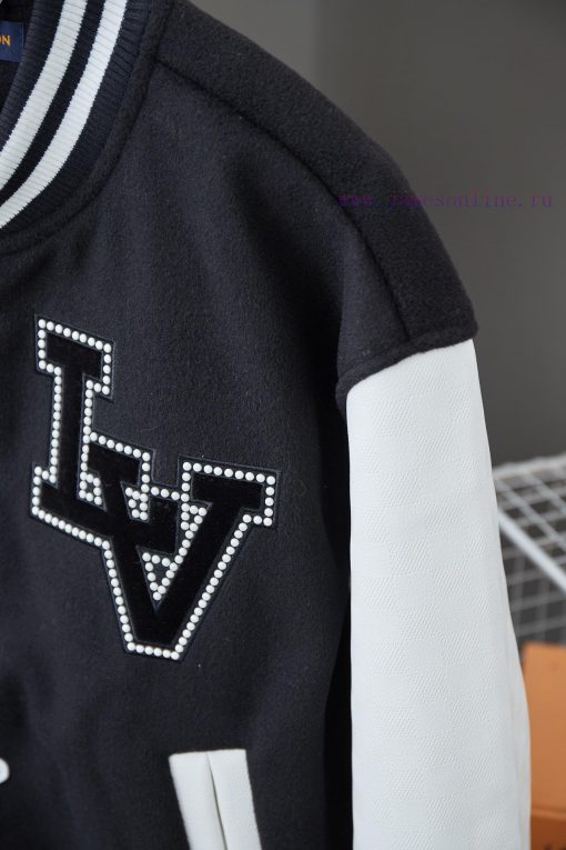 Louis Vuitton 25SS Hollow Out Hot Diamond Splicing Sleeve Baseball JacketLight Luxury Fashion I kqtyov99 - Image 5