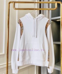 Burberry Vintage Plaid Cut Cotton Loose Fitting Patchwork Hooded SweatshirtBUR Flagship Product lbxfn0zp