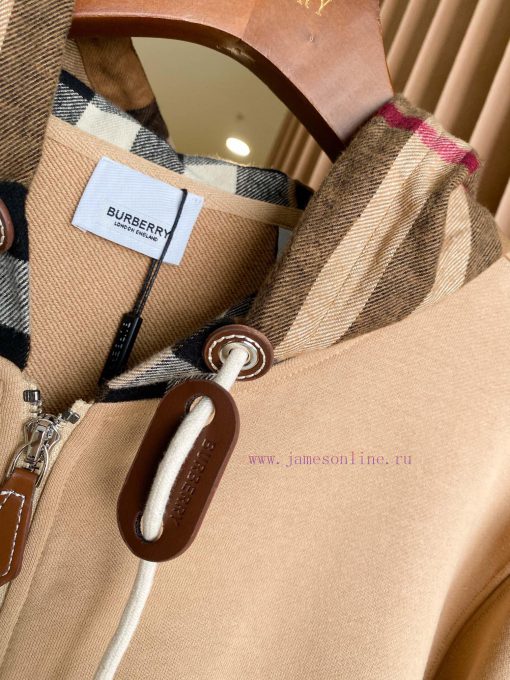 Burberry Plaid Cotton Blend Zipper Hooded Sweatshirt JacketBUR Flagship Premium Products The Tr bci2zr4a - Image 6