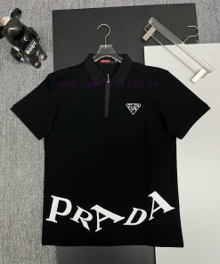 PRADA Embroidered Printed Zipper New Polo ShirtOriginal Fabric Original Customized Accessories r32jw9ti