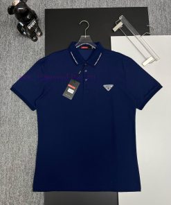 PRADA Triangle Embroidered New Polo ShirtOriginal Fabric Original Customized Accessories Offici fhbve5ar