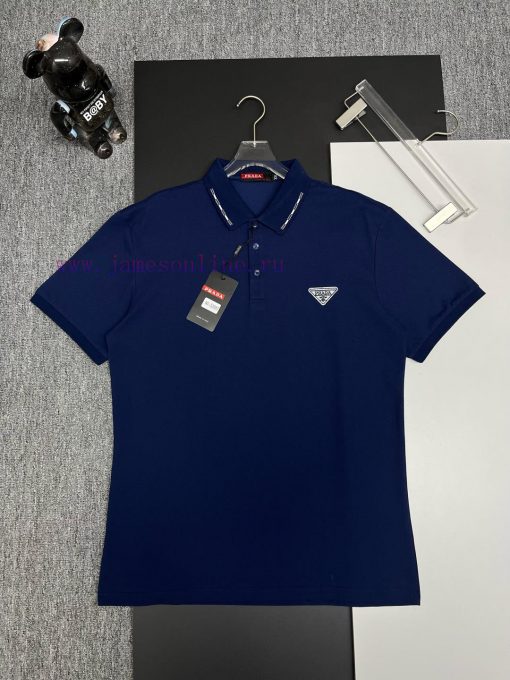 PRADA Triangle Embroidered New Polo ShirtOriginal Fabric Original Customized Accessories Offici fhbve5ar