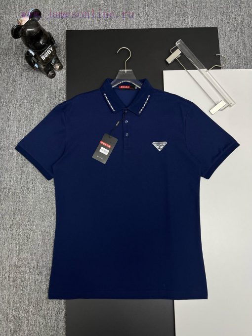 PRADA Triangle Embroidered New Polo ShirtOriginal Fabric Original Customized Accessories Offici fhbve5ar - Image 2
