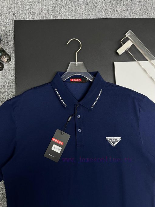PRADA Triangle Embroidered New Polo ShirtOriginal Fabric Original Customized Accessories Offici fhbve5ar - Image 3