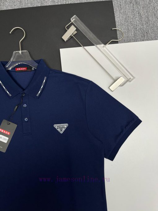 PRADA Triangle Embroidered New Polo ShirtOriginal Fabric Original Customized Accessories Offici fhbve5ar - Image 4