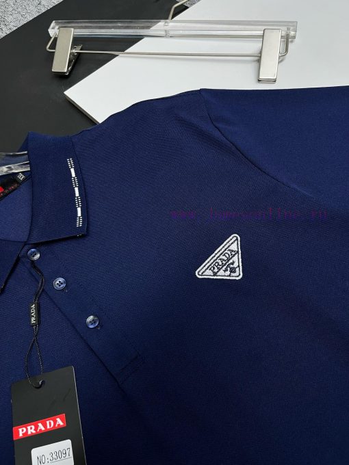 PRADA Triangle Embroidered New Polo ShirtOriginal Fabric Original Customized Accessories Offici fhbve5ar - Image 5