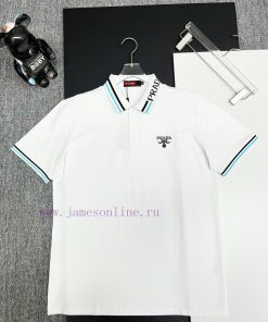 PRADA Embroidered New Polo ShirtOriginal Fabric Original Customized Accessories Official Same S xoewaa32