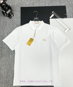 Burberry Warhorse Embroidered New Polo ShirtOriginal Fabric Official Same StyleUsing 210g Silk ivmnw4ar