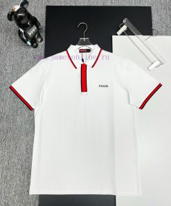 PRADA Embroidered New Polo ShirtOriginal Fabric Original Customized Accessories Official Same S nihiarxe