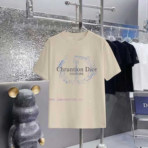 DIOR Printed Round Neck Short Sleeved T-shirt11 Pairs Of Fabric 300g Looped High Weight 100% Pu qkftp75k - Image 2