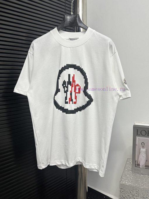 Monster Mask 2025SS New Pixel Blur Logo Printed Short SleeveThe Monster Logo Is Embellished On o77ypjd2