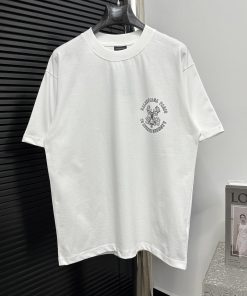 𝐁 Alenciaga Paris 25ss Key Micro Seal Printed Short Sleeved ShirtOriginal Development Of Woven 7wav9cmq