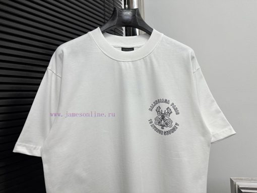 𝐁 Alenciaga Paris 25ss Key Micro Seal Printed Short Sleeved ShirtOriginal Development Of Woven 7wav9cmq - Image 6