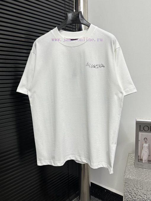 BALENCIAGA Balenciaga Letter Printed Short Sleeved T-shirtCustomized Weaving And Dyeing Of 2g C 2l35ot38