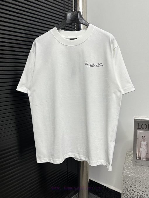 BALENCIAGA Balenciaga Letter Printed Short Sleeved T-shirtCustomized Weaving And Dyeing Of 2g C 2l35ot38 - Image 2