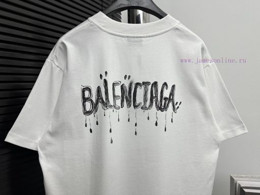BALENCIAGA Balenciaga Letter Printed Short Sleeved T-shirtCustomized Weaving And Dyeing Of 2g C 2l35ot38 - Image 6