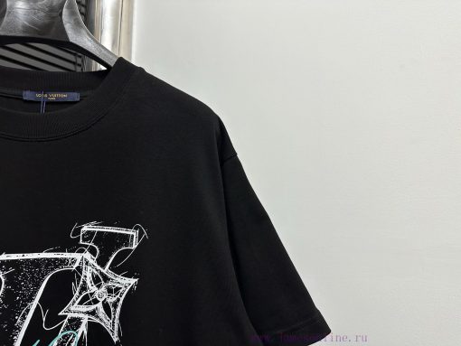 LVSS25 Floral Print Round Neck Short Sleeved ShirtHigh Quality Top-notch Production Technology t578m3rt - Image 3