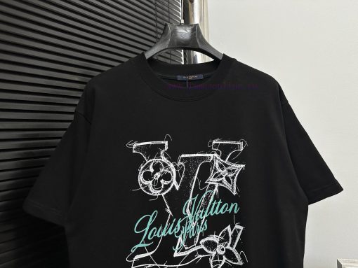 LVSS25 Floral Print Round Neck Short Sleeved ShirtHigh Quality Top-notch Production Technology t578m3rt - Image 5