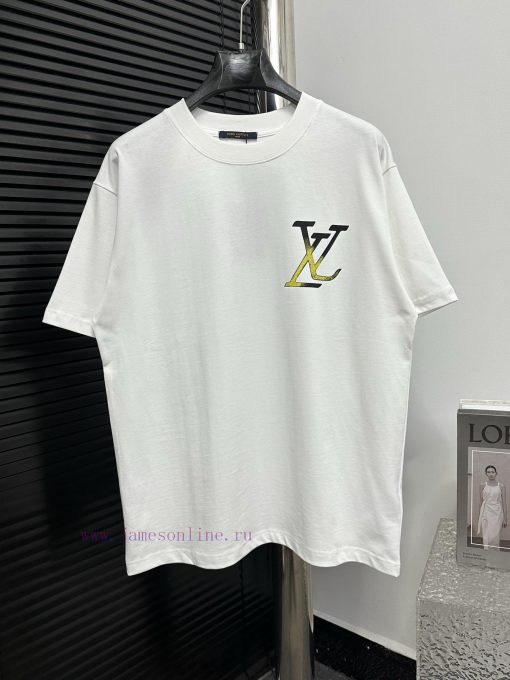 LVSS25 Latest Painted Graffiti Collar Short Sleeved UnisexHigh Quality Top-notch Production Tec y6vhqawq