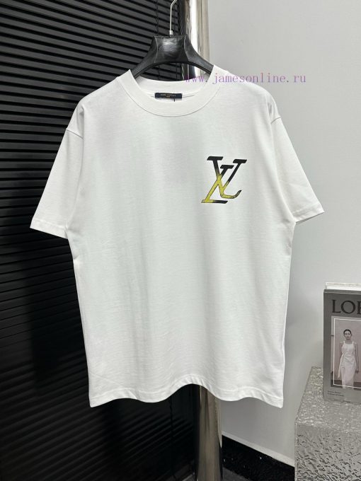 LVSS25 Latest Painted Graffiti Collar Short Sleeved UnisexHigh Quality Top-notch Production Tec y6vhqawq - Image 2