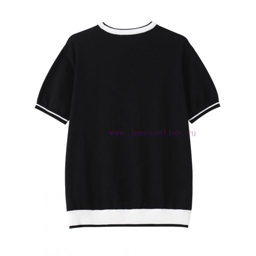 PRADA PRADA25SS Spring/Summer New Knitted Short Sleeve Logo Contrast Design Details Perfectly P zv3n877w - Image 4