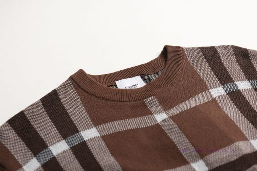 Burberry25SS Spring/Summer New Knitted Short Sleeve Classic Checkered Stripe Jacquard Details P r8jded36 - Image 5