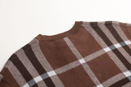 Burberry25SS Spring/Summer New Knitted Short Sleeve Classic Checkered Stripe Jacquard Details P r8jded36 - Image 9