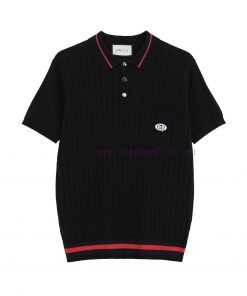GUCCI Gucci25SS Spring/Summer New Knitted POLO Short Sleeve Pocket Embroidered Color Contrast E l1rcv4ct