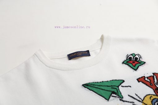 LOUIS VUITT ON LVMH25SS Spring/Summer New Knitted Short Sleeved Chest Jacquard Craftsmanship De 6cm1ej55 - Image 5