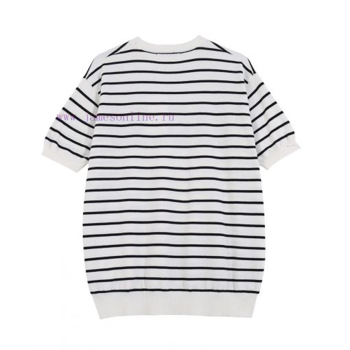 DIOR Dior25SS Spring/summer New Knitted Short Sleeved Simple Striped Sweater With Letter Jacqua 7vkkc9dv - Image 4
