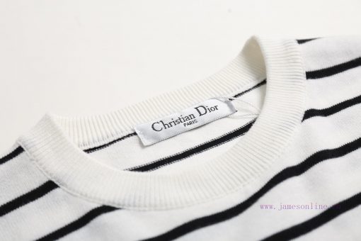 DIOR Dior25SS Spring/summer New Knitted Short Sleeved Simple Striped Sweater With Letter Jacqua 7vkkc9dv - Image 6