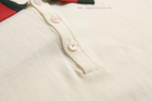 GUCCI  Gucci25SS Spring And Summer New Cardigan Knitted Short Sleeved Cardigan Polo Sweater Log vi6s8e2o - Image 8