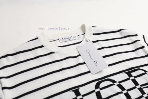 DIOR Dior25SS Spring/summer New Knitted Short Sleeved Simple Striped Sweater With Letter Jacqua 7vkkc9dv - Image 7