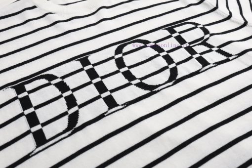 DIOR Dior25SS Spring/summer New Knitted Short Sleeved Simple Striped Sweater With Letter Jacqua 7vkkc9dv - Image 8