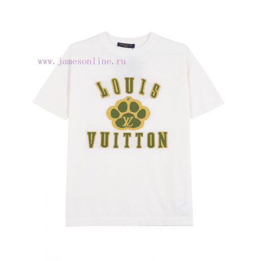 LOUIS VUITT ON LVMH25SS Spring/Summer New Knitted Short Sleeve With Small Dog Jacquard Front An ffe4gv5h - Image 3