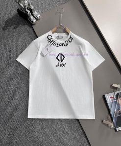 Arrived The Next DayDior 2025 New Front And Back Graffiti Letter Logo Unisex Short Sleeved T-sh hwjapq63