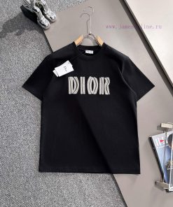Arrived The Next DayDior 2025 New Woven Embroidered Letter Logo Unisex Short Sleeved T-shirtCus veyadeu7