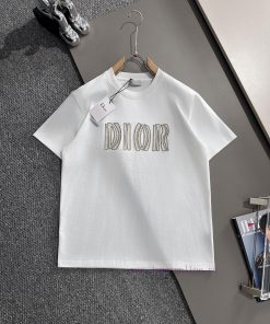 Arrived The Next DayDior 2025 New Woven Embroidered Letter Logo Unisex Short Sleeved T-shirtCus 4sus1coe