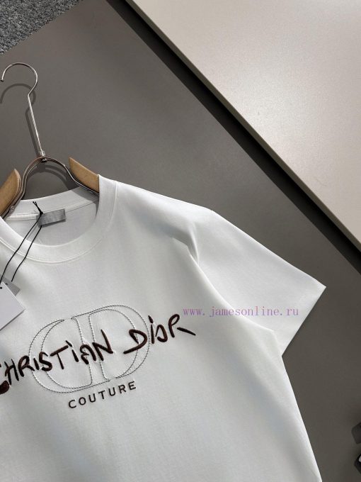 Arrived The Next DayDior 2025 New Artistic Embroidery Letter Logo Men's And Women's Short Sleev qmq3zpd1 - Image 4