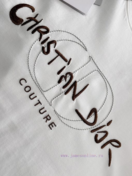 Arrived The Next DayDior 2025 New Artistic Embroidery Letter Logo Men's And Women's Short Sleev qmq3zpd1 - Image 6