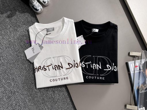 Arrived The Next DayDior 2025 New Artistic Embroidery Letter Logo Men's And Women's Short Sleev qmq3zpd1 - Image 9