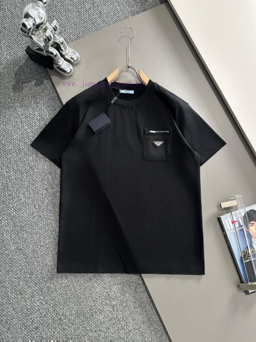 Arrived The Next DayPRADA 2025 New Original Fabric+woven Splicing Zipper Pocket Triangle Leathe 588me6pi - Image 2