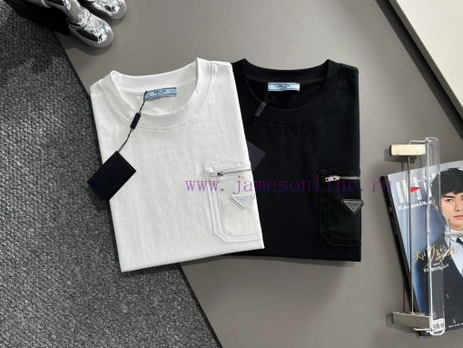 Arrived The Next DayPRADA 2025 New Original Fabric+woven Splicing Zipper Pocket Triangle Leathe 0el2q13l - Image 10