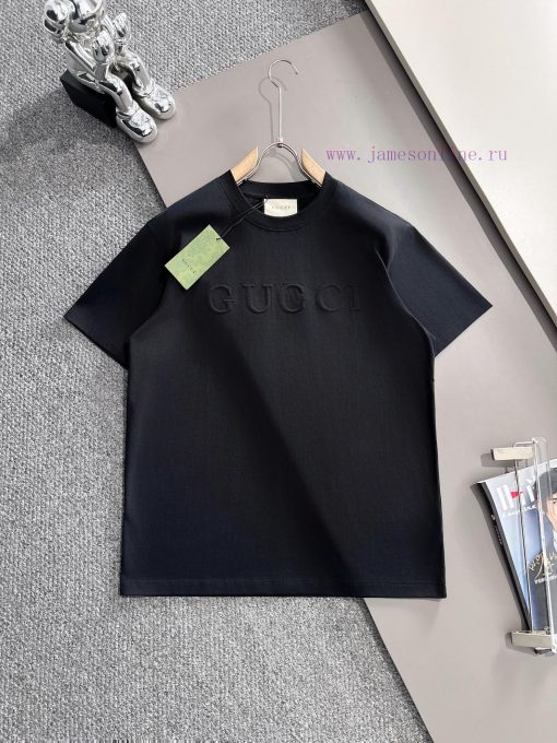 Arrived The Next DayGUCCI 2025 New Concave Convex Letter Logo Unisex Short Sleeved T-shirtCusto 4qtvozmd